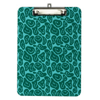 Pep Rally Plastic Clipboard - Letter Size - Wave Smiley-Plastic clipboard with wave smiley design