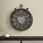 Monarch Specialties Clocks 24" Round Wall Clock - Grey -Accurate timekeeping with a quiet non-ticking quartz movement, perfect for quiet spaces needing a decorative lift