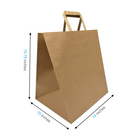Reliabag Paper Bags - Flat Handles - 14" W x 10" D x 15.75" H - Kraft - 100 Pack-Re-enforced Flat Handles