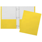 Staples Twin Pocket & Prong Portfolio - Yellow-Yellow twin pocket and prong portfolio
