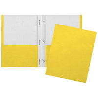 Staples Twin Pocket & Prong Portfolio - Yellow-Yellow twin pocket and prong portfolio