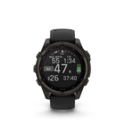 Garmin fēnix 8 - Solar Outdoor Recreation/Adventure Watches - 47 mm - Sapphire, Carbon Gray DLC Titanium with Black/Pebble Gray Silicone Band-Navigate the outdoors with superior positioning accuracy, thanks to multi-band GPS with SatIQ™ technology plus built-in sensors for 3-axis compass, gyroscope and barometric altimeter