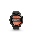 Garmin fēnix 8 - AMOLED Outdoor Recreation/Adventure Watches - 43 mm - Sapphire, Carbon Gray DLC Titanium with Black/Pebble Gray Silicone Band-Off-grid voice command feature lets you access select watch controls even without a smartphone connection