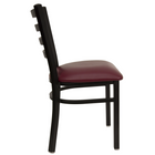 Flash Furniture HERCULES Series Black Ladder Back Metal Restaurant Chair - Burgundy Vinyl Seat - 2 Pack-Burgundy Vinyl Upholstered Seat