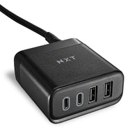 NXT Technologies 4-Port USB Type-C Hub - Black -Four-port USB charger with two USB Type-A (2.4A) and two USB Type-C ports provides convenient multi-device charging while only using a single wall outlet