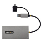 Startech USB A/C to 2x 4K/1080p HDMI Display Adapter - 0.36' - Grey-Dual HDMI video outputs with 1x 4K 30Hz & 1x 1080p, This USB to Dual HDMI Adapter uses a single USB 3.0/3.2 Gen 1 (5Gbps) connection or later, 2ch HDMI Audio, USB bus-powered, no power supply required, 4" (11cm) attached cable