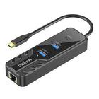 QGeeM 4-in-1 USB-C Hub & Ethernet Adapter-Two USB 3.0 port, one USB-C