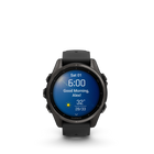 Garmin fēnix 8 - AMOLED Outdoor Recreation/Adventure Watches - 43 mm - Sapphire, Carbon Gray DLC Titanium with Black/Pebble Gray Silicone Band-Navigate the outdoors with superior positioning accuracy, thanks to multi-band GPS with SatIQ™ technology plus built-in sensors for 3-axis compass, gyroscope and barometric altimeter
