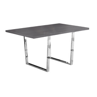 Monarch Specialties 1120 Dining Table - 36"X 60"/Grey/Chrome Metal-GREY, CHROME METAL
