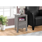Monarch Specialties 2138 Accent Table - Grey Night Stand With Storage-Finished in a beautiful grey wood look for a warm tone that will draw attention to your stylish living room, bedroom, family room, or den