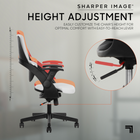 Sharper Image C2 Axis Ergonomic Swivel Executive Office Chair - White/Black-Premium upholstery with contemporary design that is simple to clean