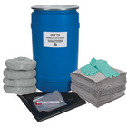 Zenith Safety 30-Gallon Shop Spill Kits, Universal, With Polyethylene Drum-Contents: 50 Sorbent Pads (15" x 17"), 4 Sorbent Socks (3" x 48"), 1 Drain Cover (36" x 36"), 1 Repair Putty (4 oz.), 2 Pairs Nitrile Gloves, 2XL (11) , 5 Disposal Bags (26" x 36")