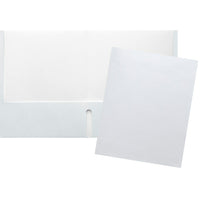 Staples Twin Pocket Portfolio - Letter Size - White-Paper cover with white exterior