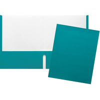 Staples Twin Pocket Portfolio - Letter Size - Light Blue-Paper cover with light blue exterior