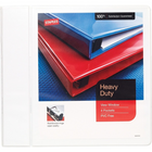 Staples Heavy-Duty View Binder with D-Rings - 4" - White-Back-mounted rings allow pages to lie flat