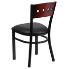Flash Furniture HERCULES Series Black 4 Square Back Metal Restaurant Chair - Mahogany Wood Back, Black Vinyl Seat - 2 Pack-2.5" Thick Foam Padded Seat