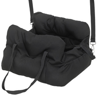 PawHut Dog Car Seat for Small Pets - Black-Features triple security system with non-slip bottom for a safer ride