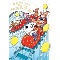 Rosedale 5-1/2" x 8" Juvenile Hope You Have A Very Very Happy Birthday Greeting Cards And Envelopes, 12 Pack (15910)-Printed on premium uncoated card stock
