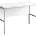 Monarch Specialties 48" L Computer Desk - White Laminate - Silver Metal-Stylish and contemporary 48"L computer desk with a white laminate top and silver metal legs, perfect for a trendy home office and professional spaces