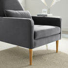 Modway Liliana Performance Velvet Armchair - Charcoal-Responsive Support System