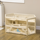 PawHut Wooden Large Hamster Cage 3-Tier with Tray-3 tiers provide ample area for exercise