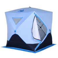 Outsunny 4-Person Pop-up Ice Fishing Tent - Insulated Ice Fishing Shelter with Ventilation Windows-Enough space for 2-4 persons     