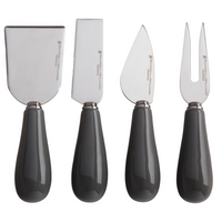 Maxwell & Williams Mezze Cheese Knife Set - Charcoal-Made of Stainless Steel and Porcelain