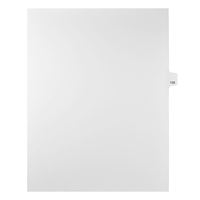 Mark Maker Legal Exhibit Index Tab White Single Tabs, 1/25th Cut, Letter Size, No Holes, Number 135, 25 Pack-White Single Tabs, 1/25th Cut