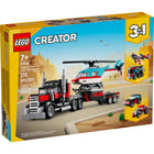 LEGO Creator Flatbed Truck with Helicopter - 270 Pieces-This LEGO 3in1 set lets kids aged 7+ build 3 different vehicle toys