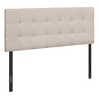 Monarch Specialties 6004F Full Size Headboard - Beige Linen-Button-tufted upholstered headboard in a beige linen-look fabric