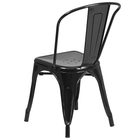 Nicer Furniture Stackable Industrial Tolix A Style Side Chair - Metal - Black - 2 Pack-Bistro Style Chair Stackable up to 8 Chairs High for Space Saving