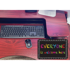 Ashley Productions Smart Poly Computer Mouse Pad - Everyone is Welcome Here - Chalk Loop - 6 Pack-Pack of 6 Non-Slip, Fabric Mouse Pads