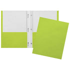 Staples Twin Pocket & Prong Portfolio - Lime Green-Lime twin pocket and prong portfolio