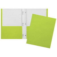 Staples Twin Pocket & Prong Portfolio - Lime Green-Lime twin pocket and prong portfolio