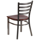 Flash Furniture HERCULES Series Clear Coated Ladder Back Metal Restaurant Chair - Mahogany Wood Seat - 2 Pack-.625" Thick Plywood Seat