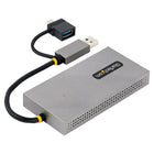 Startech USB A/C to 2x 4K/1080p HDMI Display Adapter - 0.36' - Grey-USB to Dual HDMI Display adapter built with Silicon Motion's Content Adaptive Technology uses multiple processing algorithms resulting in minimal CPU usage, low latency for smoother lag free graphics (i.e. mouse and window movement)