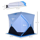 Outsunny 4-Person Pop-up Ice Fishing Tent - Insulated Ice Fishing Shelter with Ventilation Windows-Stakes and cord loops are used to add stability on windy days      