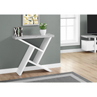 Monarch Specialties 2405 Accent Table - 36"L/White/Cement-Look Hall Console-Architectural modern base design to leave open or to store books and wine bottles