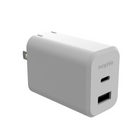mophie Dual Adapter USB-A & USB-C PD 42W - White-30W maximum charging speed