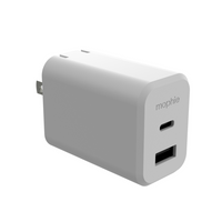 mophie Dual Adapter USB-A & USB-C PD 42W - White-30W maximum charging speed