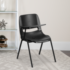 Flash Furniture Black Ergonomic Shell Chair with Right Handed Flip-Up Tablet Arm-Some Assembly Required: attach tablet arm with 2 screws