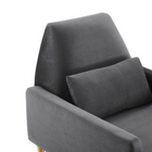 Modway Liliana Performance Velvet Armchair - Charcoal-Chair Weight Capacity: 331 lb