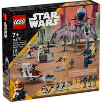 LEGO - Star Wars Pack de combat Clone Trooper et Battle Droid - 215 Pièces-4 figurines LEGO Star Wars et 6 figurines LEGO pour un jeu d'action
