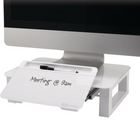 Quartet Desktop Glass Monitor Riser - White-10.25" x 14" x 5.25"