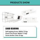 ShoppingAll Under Desk Cable Management Mesh Tray - White - 4 Pack-User Friendly Design: Precisely engineered design details of the product start from 70 degrees wire angle to prevent scratches, smooth powder-coated surface to protect wires, and 109 degrees radian design to accommodate more items