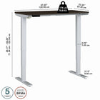 Bush Business Furniture Move 40 Series 48" W x 24" D Electric Height Adjustable Standing Desk - Mocha Cherry/Grey Metallic-Welded 16 gauge steel base legs and feet provide superb structural strength with a weight capacity of up to 176 pounds