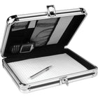 Vaultz Locking Storage Clipboard, Letter Size, 8.5"x11", Silver-Holds 8 1/2" x 11" paper in place inside with an interior Velcro document belt or outside with a high-tension clip