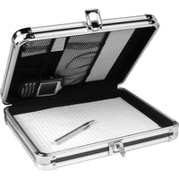 Vaultz Locking Storage Clipboard, Letter Size, 8.5"x11", Silver-Holds 8 1/2" x 11" paper in place inside with an interior Velcro document belt or outside with a high-tension clip