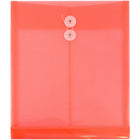 JAM Paper Plastic Envelopes with Button and String Tie Closure, Letter Open End, 9.75 x 11.75, Red Poly, 12 Pack (118B1RE)-Material: plastic