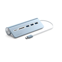 Satechi Aluminum USB-C Hub with Card Reader - Blue-Blue, Aluminum, 5-port